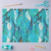 Mousseline Papier Tissu De Chat Abstrait (Artisanat)