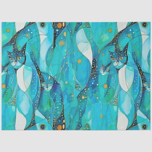 Mousseline Papier Tissu De Chat Abstrait (Recto)
