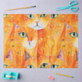Mousseline Papier Tissu De Chat Abstrait (Artisanat)