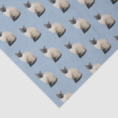 Mousseline Papier Tissu de chat Siamois bleu (Détail)
