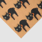 Mousseline Papier Tissu de chats noirs d'Halloween (Détail)