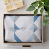 Mousseline papier tissu de chevrons bleu (Cadeau)