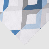 Mousseline papier tissu de chevrons bleu (Détail)