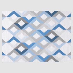 Mousseline papier tissu de chevrons bleu
