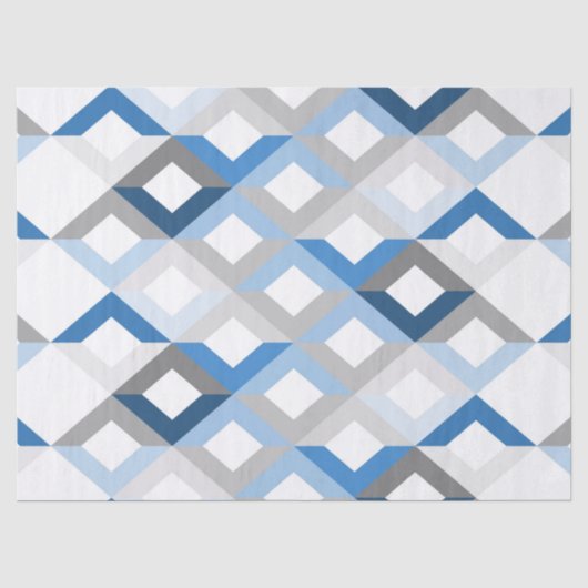 Mousseline papier tissu de chevrons bleu (Recto)