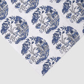 Mousseline Papier Tissu De Conception De Willow Bleu Classiqu (Détail)