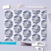 Mousseline Papier Tissu De Conception De Willow Bleu Classiqu (Artisanat)