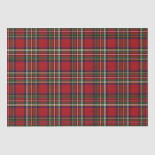 Mousseline Papier Tissu De Conception Plaid Rouge (Recto)