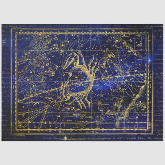 Mousseline papier tissu de constellation de cancer (Recto)