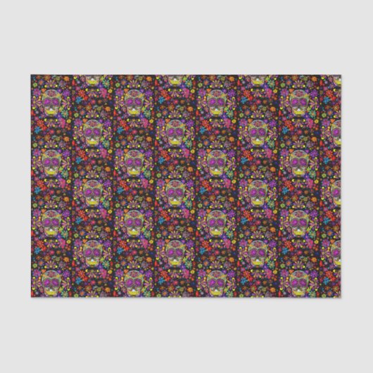 Mousseline Papier Tissu de crâne de sucre (Recto)