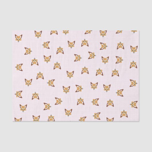 Mousseline Papier Tissu De Cute Foxes (Recto)