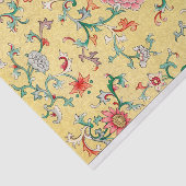 Mousseline Papier Tissu de découpage fleuri chinois jaune (Détail)