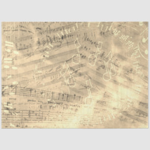 Mousseline Papier Tissu De Découpage Gold Collage de musique