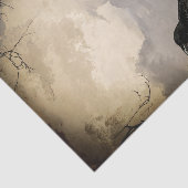 Mousseline Papier Tissu De Découpage Halloween Raven (Détail)