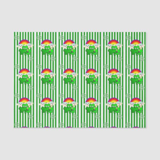 Mousseline Papier Tissu de la Saint Patrick Clover (Recto)
