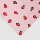 Mousseline Papier Tissu De Ladybug Rose (Détail)