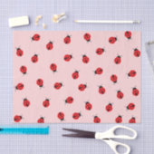 Mousseline Papier Tissu De Ladybug Rose (Artisanat)