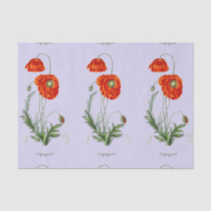 MOUSSELINE PAPIER TISSU DE LAVANDE DE POPPY ROUGE