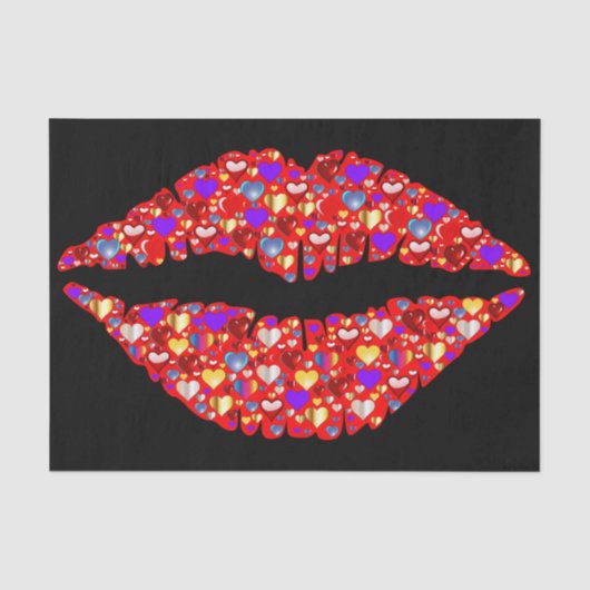 Mousseline papier tissu de lèvres d'amour (Recto)