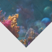 Mousseline Papier Tissu de méduse arc-en-ciel (Détail)