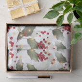 Mousseline Papier Tissu de Noël Holly Light Garland (Cadeau)