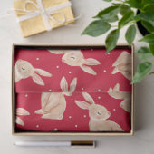 Mousseline Papier Tissu De Noël Lapin Cute (Cadeau)