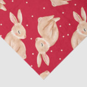 Mousseline Papier Tissu De Noël Lapin Cute (Détail)