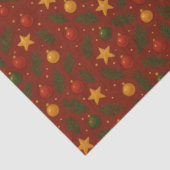 Mousseline Papier Tissu de Noël Rouge classique - Cadeau de v (Détail)