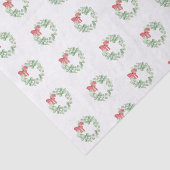 Mousseline Papier Tissu de Noël Rouge et Vert Wreath (Détail)