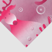 Mousseline papier tissu de rennes roses (Détail)
