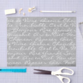 Mousseline Papier Tissu De Script De Langue Française (Gris) (Artisanat)