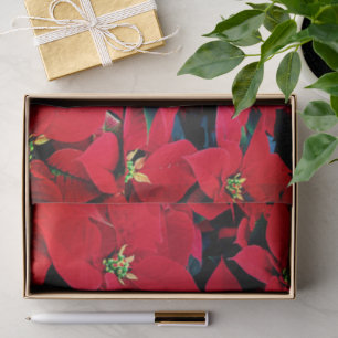 Mousseline Papier Tissu De Vacances - Poinsettias Rouge