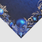 Mousseline Papier Tissu Décor Bleu (Détail)