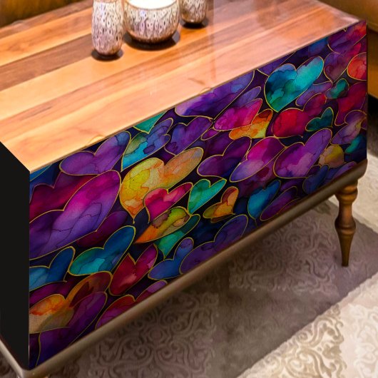 Mousseline Papier Tissu Découpage Coeurs arc-en-ciel