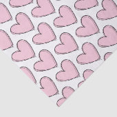 Mousseline Papier Tissu Découpage - Coeurs roses (Détail)