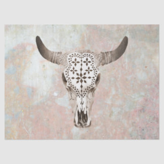 Mousseline Papier Tissu Découpage Crâne de vache