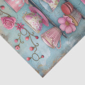 MOUSSELINE PAPIER TISSU DÉCOUPAGE TEACUPS (Détail)