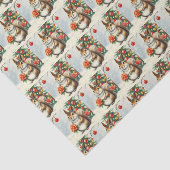 Mousseline Papier Tissu d'écureuil de Noël (Détail)