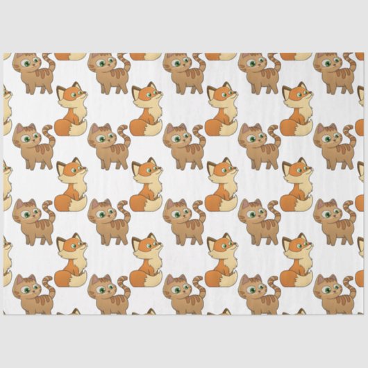 Mousseline Papier Tissu Design animal mignon (Recto)