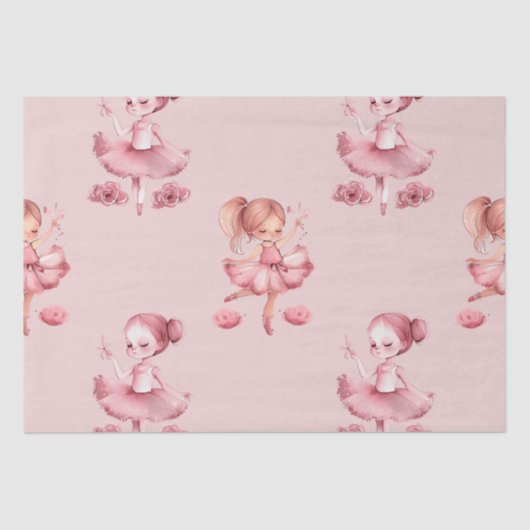 Mousseline Papier Tissu Design Ballerina (Recto)