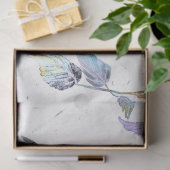 Mousseline Papier Tissu d'Hydrangée violette en aquarelle (Cadeau)