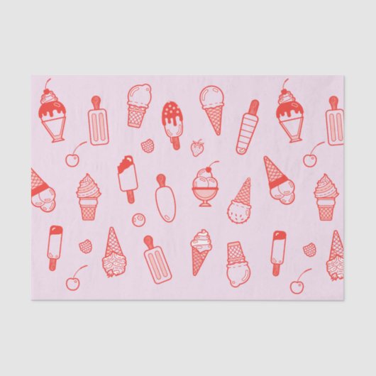 Mousseline Papier Tissu D'Impression De Crème De Glace Couleu (Recto)