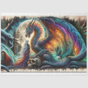 Mousseline Papier Tissu Dragon