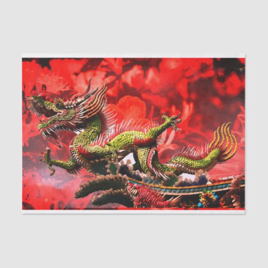 Mousseline Papier Tissu Dragon Imaginaire (Recto)