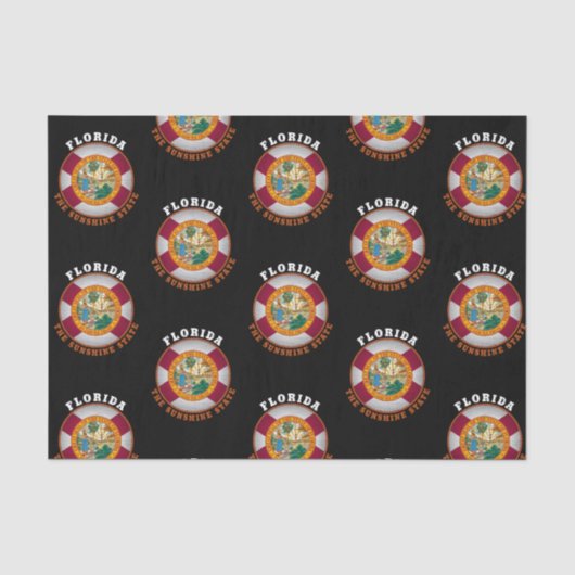 Mousseline PAPIER TISSU DRApeau de Floride (Recto)