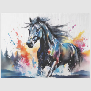 Mousseline Papier Tissu du Cheval de Fente d'Encre Coloré