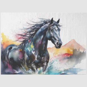 Mousseline Papier Tissu du Cheval de Fente d'Encre Coloré