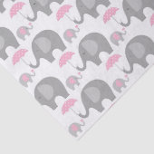 Mousseline Papier Tissu - Eléphants Mère & Bébé (Détail)