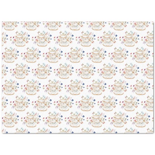 Mousseline Papier Tissu en Forme de Tasse à Thé