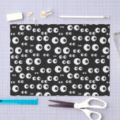 Mousseline Papier Tissu Eyeball Noir & Blanc (Artisanat)